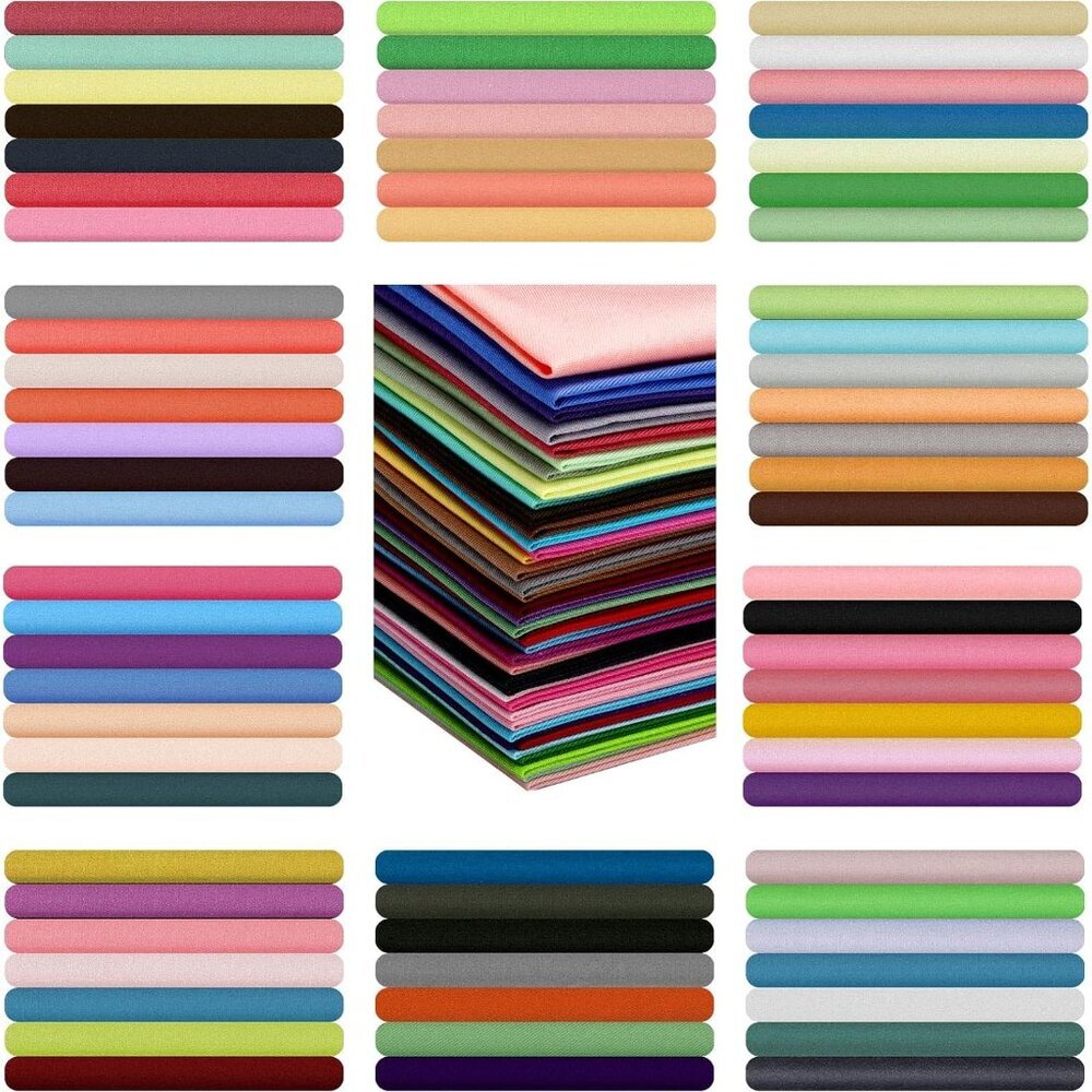 70 Pcs 10 x 10 Inch Cotton Fabric Squares Multicolor Quilting Fabric Bundles Pre